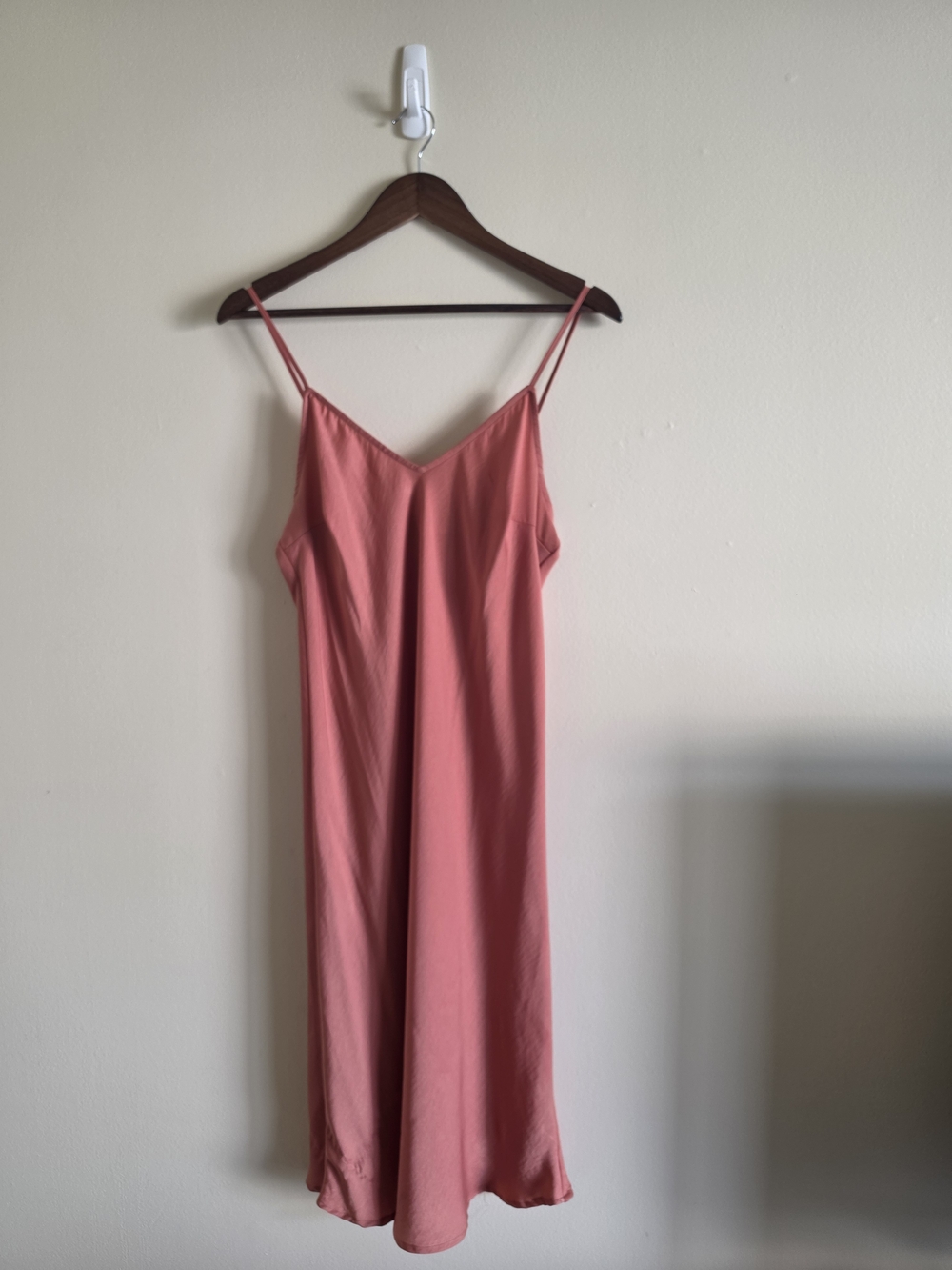 🌿 NWT A New Day Charming Rose Pink/Salmon V-Neck Slip Midi Dress